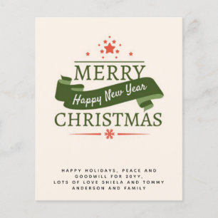Vintage Typografie-Weihnachtsbrief
