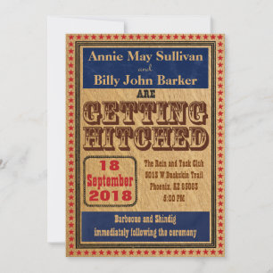 Vintage Typografie Western Hochzeitseinladung Einladung