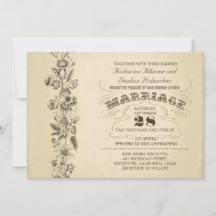 Vintage typografische Hochzeitseinladung Einladung