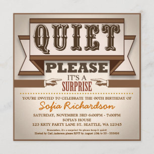 Vintage typografische Überraschungsparty Einladung