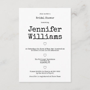 Vintage typographie mariage invitations b&w