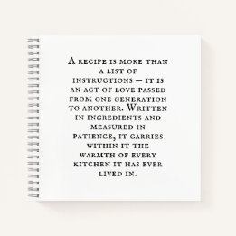 Vintage Typography Rustic Kitchen Quote Notizbuch