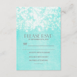 Vintage UAWG - Saitenleuchten - blau RSVP Karte