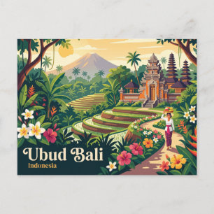Vintage Ubud Bali Indonesien Postkarte
