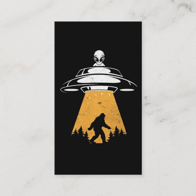 Vintage UFO Alien Entführung Bigfoot Raumschiff Visitenkarte (Vorderseite)