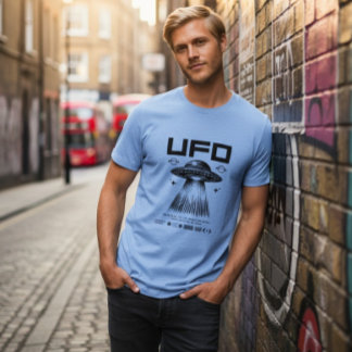 Vintage-UFO-Entführungsstrahl-Grafik Tri-Blend Shirt