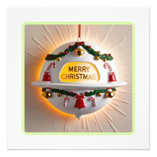 Vintage-UFO-Weihnachtsbaumschmuck-Wandkunst Fotodruck
