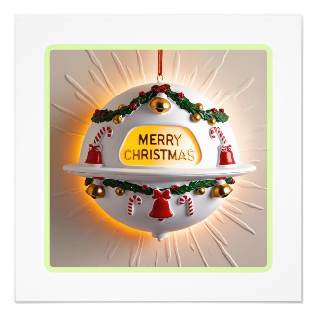 Vintage Ufo Weihnachtsschmuck Fotodruck (Vorne)