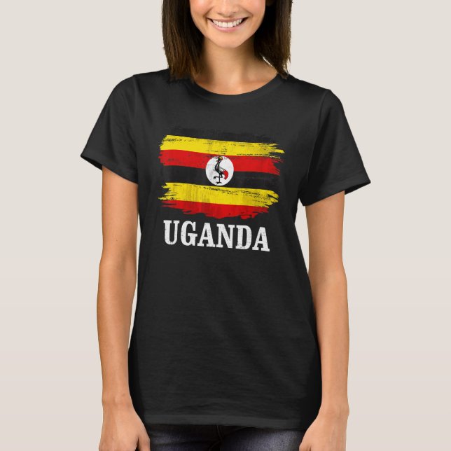 Vintage ugandische Flagge für Uganda T-Shirt (Vorderseite)