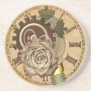 Vintage Uhr-Collage Untersetzer