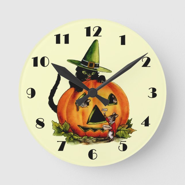 Vintage Uhr der schwarzen Wand (Vorderseite)