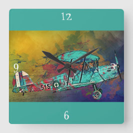 Vintage Uhr für die Wand des klassischen Flugzeugs