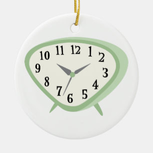 Vintage Uhr Keramik Ornament