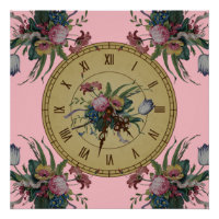 Vintage Uhr mit Blume
