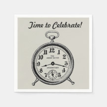 Vintage Uhr Napkins