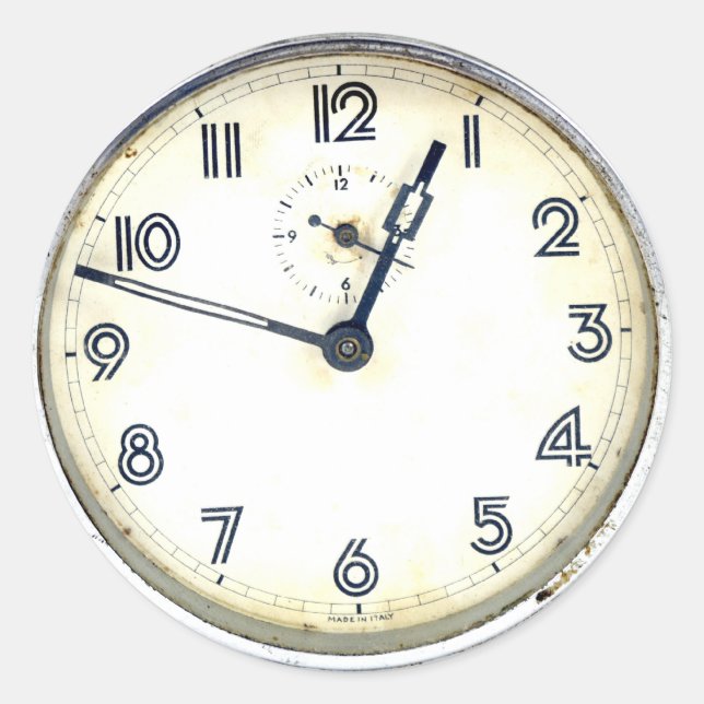 Vintage Uhr Runder Aufkleber (Vorderseite)