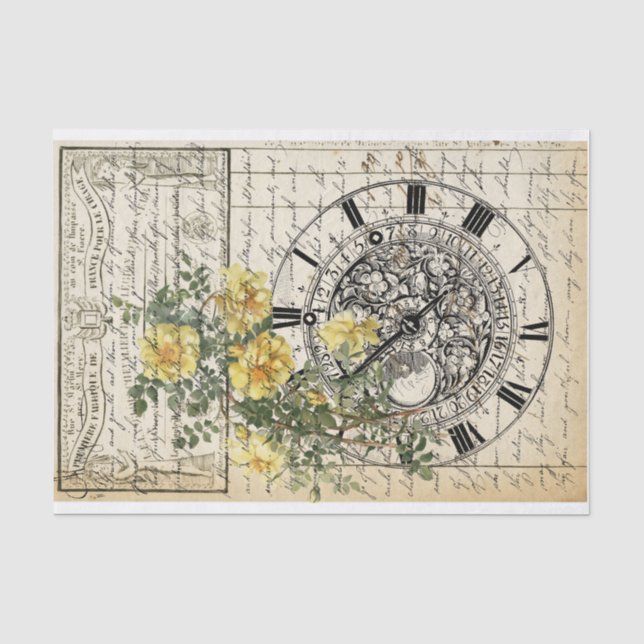 Vintage Uhr Seidenpapier (Vorderseite)