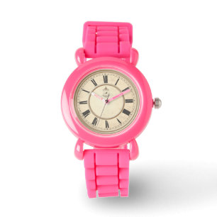 Vintage-Uhr-Zifferblatt Rosa Armbanduhr