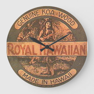 Vintage Ukelele Label Wall Clock Große Wanduhr