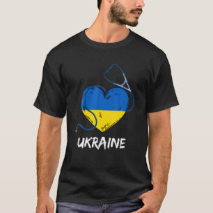 Vintage ukrainische Flagge Herzkrankheit Ukraine L T-Shirt