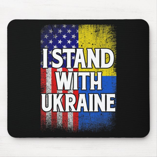 Vintage ukrainische Flagge Ukraine Patriotisch Mousepad (Vorne)