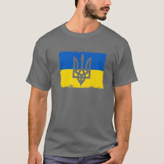 Vintage ukrainische Flagge Ukraine Tryzub-Trident T-Shirt