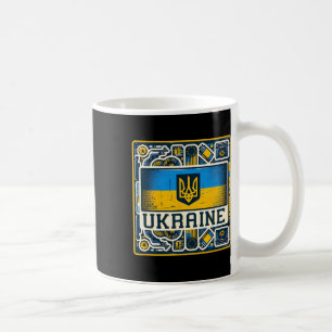 Vintage ukrainischer Fan Ukraine-Flagge Retro-Kuns Kaffeetasse