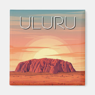 Vintage Uluru Australien Sonnenuntergang Magnet