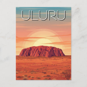 Vintage Uluru Australien Sonnenuntergang Postkarte