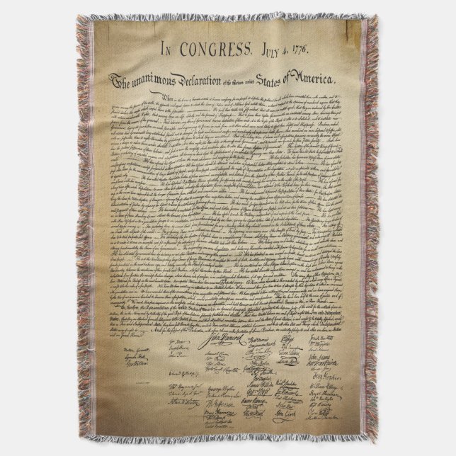 Vintage Unabhängigkeitserklärung Decke (Vorderseite Vertikal)