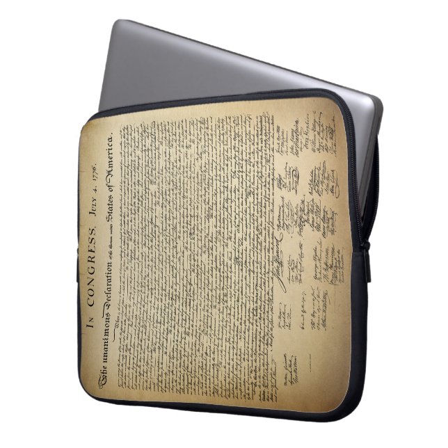 Vintage Unabhängigkeitserklärung Laptopschutzhülle (Vorderseite Links)