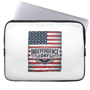 Vintage-Unabhängigkeitstag-Flag-Shirt Laptopschutzhülle