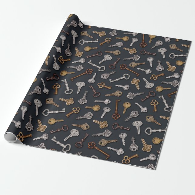 Vintage und antike Tasten Geschenkpapier (Ungerollt)