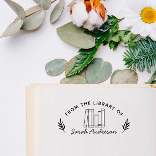Vintage und einfache Bücher aus der Bibliothek Permastempel