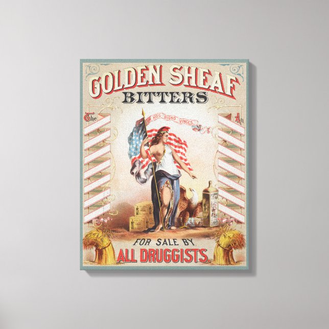 Vintage und Golden Sheaf Bitters Leinwanddruck (Vorderseite)