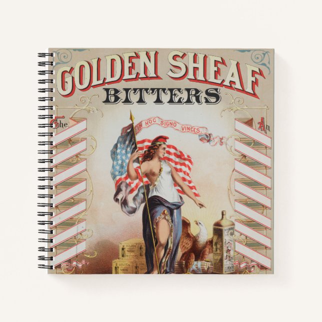 Vintage und Golden Sheaf Bitters Notizbuch (Vorderseite)