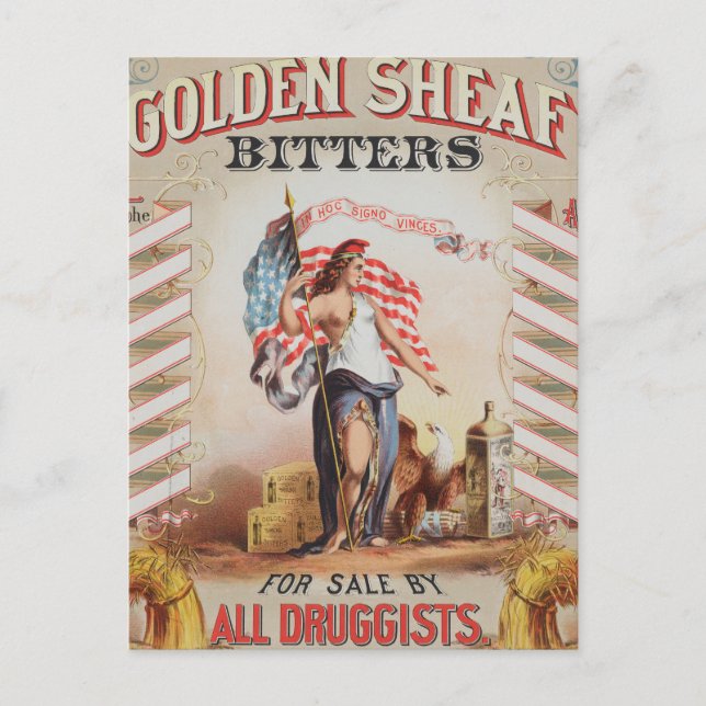 Vintage und Golden Sheaf Bitters Postkarte (Vorderseite)