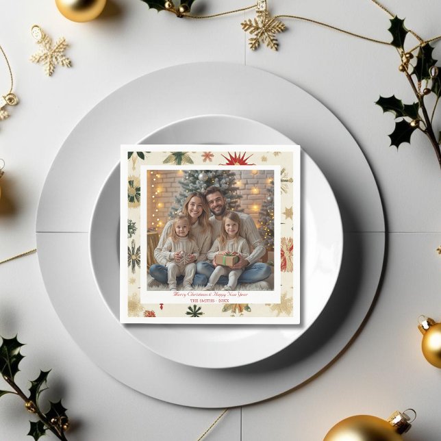 Vintage und moderne Goldschneeflocken Serviette (Vintage and Modern Gold Snowflakes Napkins)