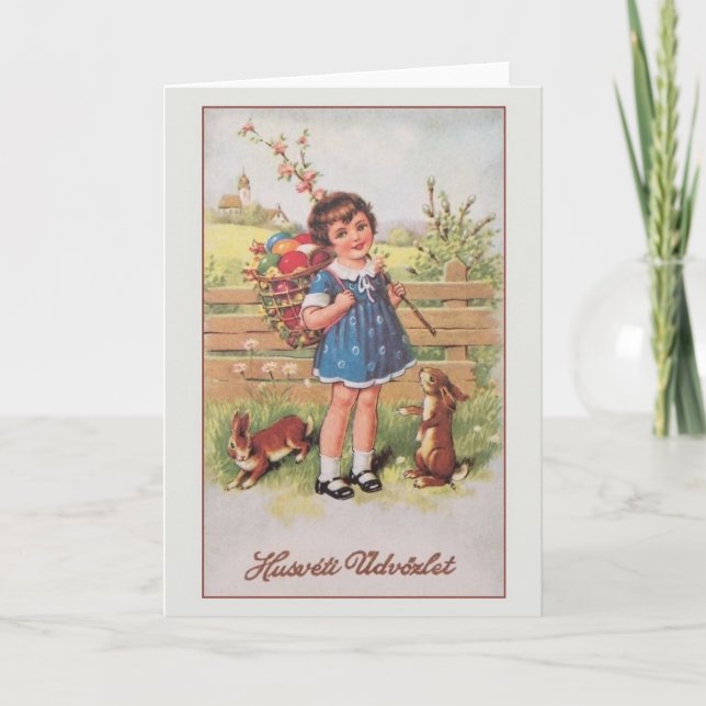 Vintage Ungar Húsvéti Üdvözlet Ostern Karte (Vorderseite)