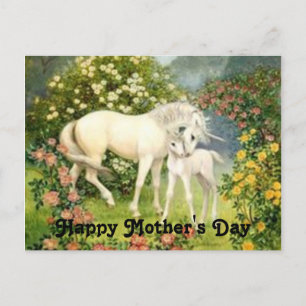 Vintage Unicorns Muttertag Postkarte