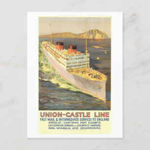 Vintage Union-Castle Line Postzustellung Postkarte