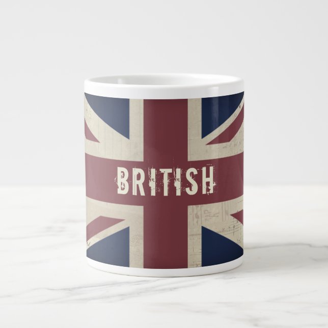 Vintage Union Jack BRITISH Jumbo Tee Tasse (Vorderseite)