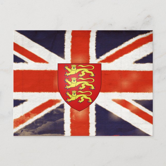 Vintage Union Jack Coat of Arms Postkarte (Vorderseite)
