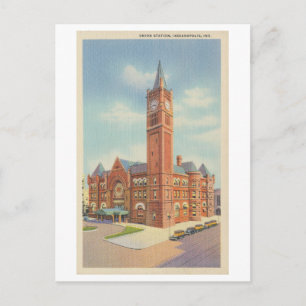 Vintage Union Station, Indianapolis, Indiana Postkarte