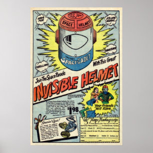 Vintage unsichtbare Helmwerbung Poster
