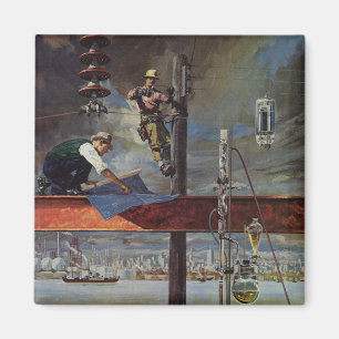 Vintage-Unternehmen, Architekten und Bauwesen Magnet
