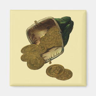 Vintage Unternehmensfinanzierung, Goldmünzen in Ge Magnet