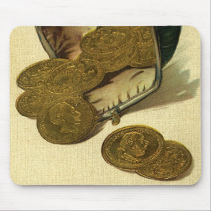 Vintage Unternehmensfinanzierung, Goldmünzen in Ge Mousepad