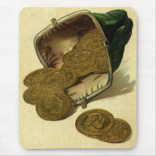 Vintage-Unternehmensfinanzierung, Goldmünzgeld im Mousepad