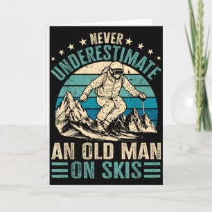 Vintage Unterschätze niemals einen alten Mann auf Karte